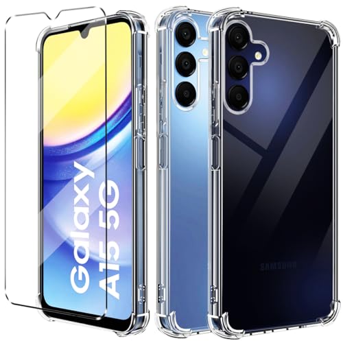 Airbags hülle und panzeglas Compatible with Samsung Galaxy A15 5G Folie,hülle silikon stoßfest Galaxy A15 5G schutzhülle schutzfolie schutzglas panzerfolie handyhülle Vier verstärkte Ecken Airbags hülle und panzeglas Compatible with Samsung Galaxy A15 5G Folie,hülle silikon stoßfest Galaxy A15 5G schutzhülle schutzfolie schutzglas panzerfolie handyhülle Vier verstärkte Ecken von Qlfemna