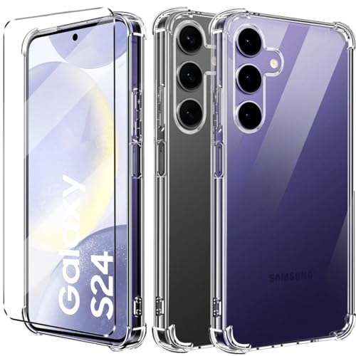 Airbags hülle und panzeglas Compatible with Samsung Galaxy S24 Folie,hülle silikon stoßfest Compatible with Galaxy S24 schutzhülle schutzfolie schutzglas panzerfolie handyhülle Vier verstärkte Ecken Airbags hülle und panzeglas Compatible with Samsung Galaxy S24 Folie,hülle silikon stoßfest Compatible with Galaxy S24 schutzhülle schutzfolie schutzglas panzerfolie handyhülle Vier verstärkte Ecken von Qlfemna