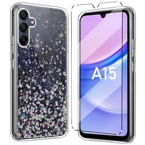 Glitter hülle und panzeglas Compatible with Samsung Galaxy A15 Folie,hülle silikon stoßfest für Samsung Galaxy A15 schutzhülle schutzfolie schutzglas panzerfolie handyhülle Clear Glitter hülle und panzeglas Compatible with Samsung Galaxy A15 Folie,hülle silikon stoßfest für Samsung Galaxy A15 schutzhülle schutzfolie schutzglas panzerfolie handyhülle Clear von Qlfemna
