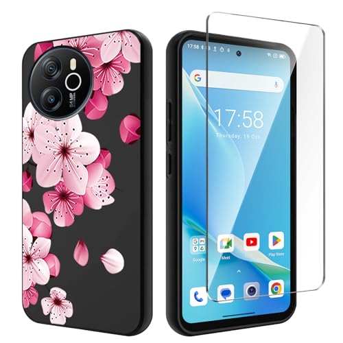 Qlfemna Hülle für Blackview Shark 8 (6.78") mit 1 Stück Panzerglas Schutzfolie, Schwarz Ultra Dünne Weiche Silikon Handyhülle, Kratzfest Stoßfest Schutzhülle TPU Case Cover - WM113 von Qlfemna