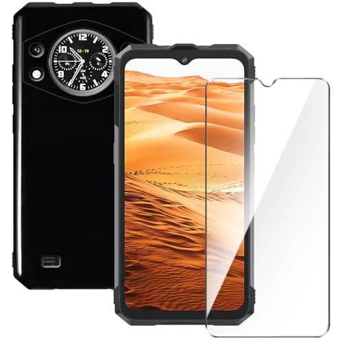 Qlfemna Hülle für CUBOT Kingkong AX (6.58") mit 1 Stück Panzerglas Schutzfolie, Schwarz Ultra Dünne Weiche Silikon Handyhülle, Kratzfest Stoßfest Schutzhülle TPU Case Cover von Qlfemna