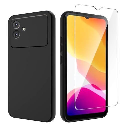 Qlfemna Hülle für Cubot Note 21 (6.56") mit 1 Stück Panzerglas Schutzfolie, Schwarz Ultra Dünne Weiche Silikon Handyhülle, Kratzfest Stoßfest Schutzhülle TPU Case Cover von Qlfemna