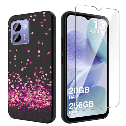 Qlfemna Hülle für Doogee N50 Pro (6.52") mit 1 Stück Panzerglas Schutzfolie, Schwarz Ultra Dünne Weiche Silikon Handyhülle, Kratzfest Stoßfest Schutzhülle TPU Case Cover - WM85 von Qlfemna