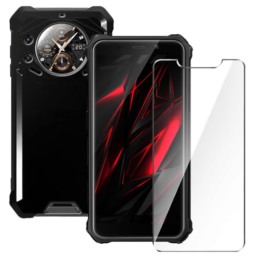 Qlfemna Hülle für FOSSiBOT F101 Pro (5.45") mit 1 Stück Panzerglas Schutzfolie, Schwarz Ultra Dünne Weiche Silikon Handyhülle, Kratzfest Stoßfest Schutzhülle TPU Case Cover von Qlfemna
