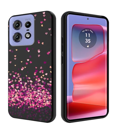 Qlfemna Hülle für Motorola Edge 50 Pro (6.7"), Schwarz Ultra Dünne Weiche Silikon Handyhülle, Kratzfest Stoßfest Schutzhülle TPU Case Cover - WM85 von Qlfemna
