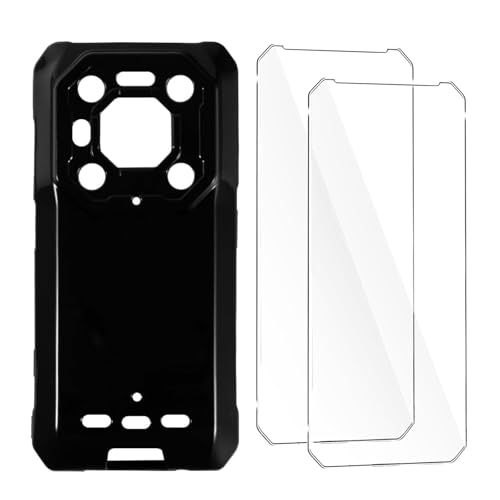 Qlfemna Hülle für Ulefone Armor 26 Ultra (6.78") mit 2 Stück Panzerglas Schutzfolie, Schwarz Ultra Dünne Weiche Silikon Handyhülle, Kratzfest Stoßfest Schutzhülle TPU Case Cover von Qlfemna