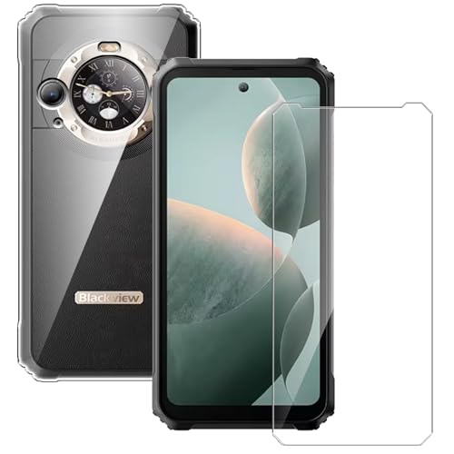 Qlfemna Transparent Hülle für Blackview BL9000 (6.78") mit 1 Stück Panzerglas Schutzfolie, Weiche Silikon Durchsichtig Handyhülle, Anti-Gelb Kratzfest Stoßfest Schutzhülle TPU Case Cover von Qlfemna