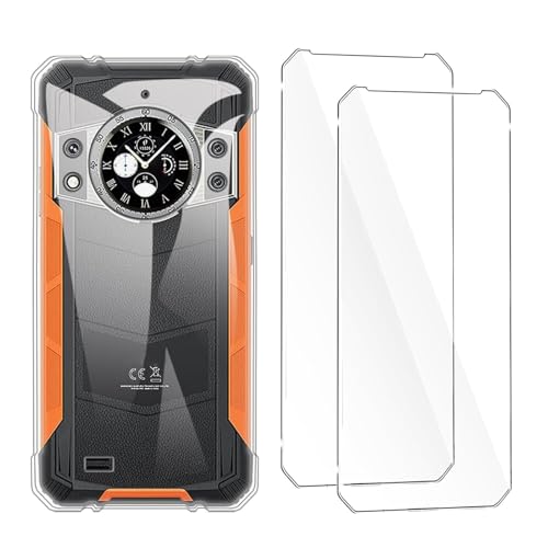 Qlfemna Transparent Hülle für Cubot Kingkong Ace 3 (6.58") mit 2 Stück Panzerglas Schutzfolie, Weiche Silikon Durchsichtig Handyhülle, Anti-Gelb Kratzfest Stoßfest Schutzhülle TPU Case Cover von Qlfemna