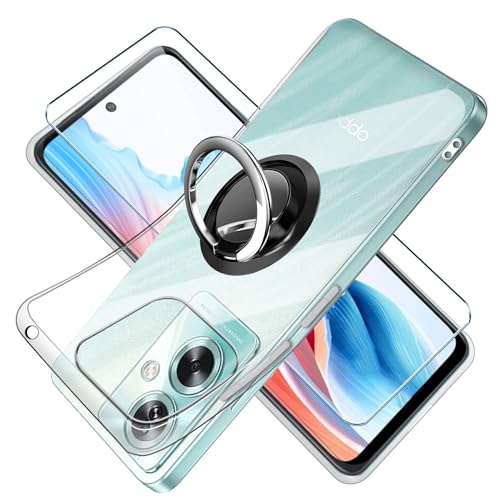 Qlfemna Transparent Hülle für Oppo A79 5G handyhülle + Handy Ring + Panzerglas Displayschutzfolie schutzfolien, Clear Silikon weich Schutzhülle TPU Cover case Qlfemna Transparent Hülle für Oppo A79 5G handyhülle + Handy Ring + Panzerglas Displayschutzfolie schutzfolien, Clear Silikon weich Schutzhülle TPU Cover case von Qlfemna
