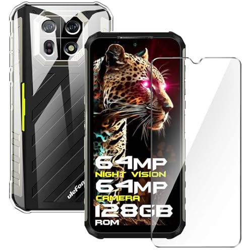 Qlfemna Transparent Hülle für Ulefone Armor 22 (6.58") mit 1 Stück Panzerglas Schutzfolie, Weiche Silikon Durchsichtig Handyhülle, Anti-Gelb Kratzfest Stoßfest Schutzhülle TPU Case Cover von Qlfemna