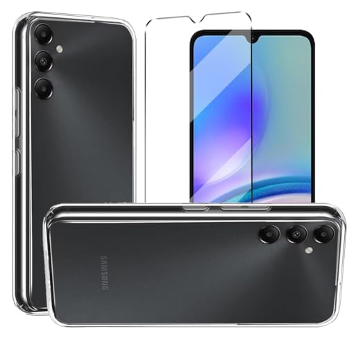 hülle und panzeglas Compatible with Samsung Galaxy A25 Folie,hülle silikon stoßfest Compatible with Samsung Galaxy A25 schutzhülle schutzfolie schutzglas panzerfolie handyhülle transparent von Qlfemna