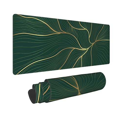 Großes Marmor-Mauspad mit smaragdgrüner und goldener Textur, Gaming-Mauspad, Schreibtischunterlage für Damen, groß, lang, erweitert, Desktop-Make-up-Matte für Computer, Laptop, Tastaturen Großes Marmor-Mauspad mit smaragdgrüner und goldener Textur, Gaming-Mauspad, Schreibtischunterlage für Damen, groß, lang, erweitert, Desktop-Make-up-Matte für Computer, Laptop, Tastaturen von Qlvexkah