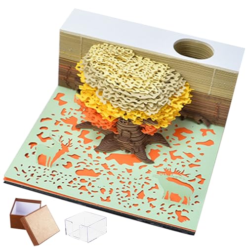 3D -Memo -Pad 3D Memo Pad mit Display Hülle Baumform Dekorative 3D -Notizbasis Wohnzimmer Schreibtisch Memo -Pad Geschenk für Kollegen Freund, Orange Red Time Stück Kalender 2024 3D -Memo -Pad 3D Memo Pad mit Display Hülle Baumform Dekorative 3D -Notizbasis Wohnzimmer Schreibtisch Memo -Pad Geschenk für Kollegen Freund, Orange Red Time Stück Kalender 2024 von QmjdDymx