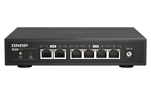 QNAP 6-Port 10GbE & 2,5GbE (QSW-2104-2T-US) Plug & Play Unverwalteter Netzwerk-Switch von Qnap