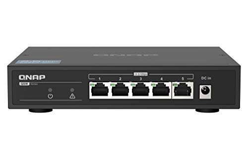 Qnap QSW-1105-5T 5 Port 2,5 Gbps Auto Negotiation (2,5 G/1 G/100 M), Unmanaged Switch von Qnap