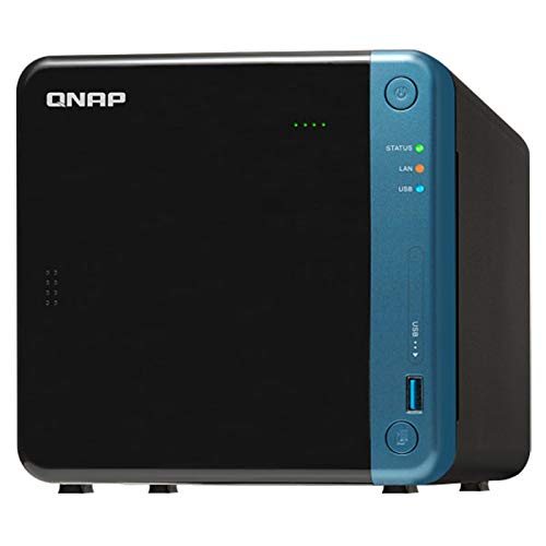 QNAP TS-453Be-4G, Quad-Core Multimedia-NAS-System, PCIe-Steckplatz, Dual-Channel 4K H.264-Verarbeitung, schwarzblau von Qnap