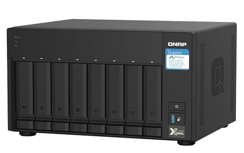 QNAP TS-832PX 8-Bay Turbo-Station NAS (AnnapurnaLabs Alpine AL-324 ARM® Cortex-A57 4-Core 1,7GHz 4GB DDR4 RAM 2xRJ-45 2,5 GbE LAN-Port) 32TB Bundle mit 8X 4TB Seagate IronWolf NAS HDDs von Qnap