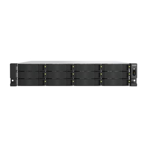 QNAP TS-h1277AXU-RP-R5-16G | 12-Bay 3,5"/2,5"-inch SATA, Ryzen Pro CPU, 2 x 2.5 GbE + 2 x 10GbE Base-T, Redundant-Power Rackmount (2U) NAS von Qnap