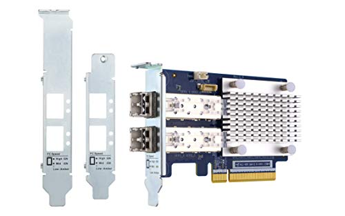 Qnap QXP-32G2FC Hostbusadapter PCIe 3.0 x8 Low-Profile 32 GB Fibre Channel Gen 6 x 2 mit 2 x SFP+ Transceiver (TRX-32GFCSFP-SR) von Qnap
