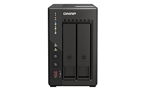 Qnap TS-253E 8G, 2 Bay NAS (Intel® Celeron® J6412 4-Core/4-Thread Prozessor, Turbo bis zu 2,6 GHz, Dual 2,5GbE) 16TB Bundle mit 2x8TB WD RED Plus HDDs von Qnap