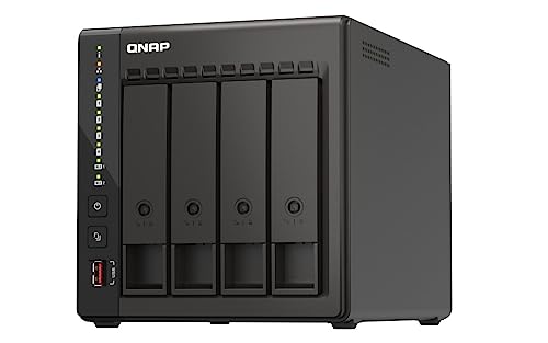 Qnap TS-453E 8G, 4 Bay NAS (Intel® Celeron® J6412 4-Core/4-Thread Prozessor, Turbo bis zu 2,6 GHz, Dual 2,5GbE) 40TB Bundle mit 4x10TB WD RED Plus HDDs von Qnap