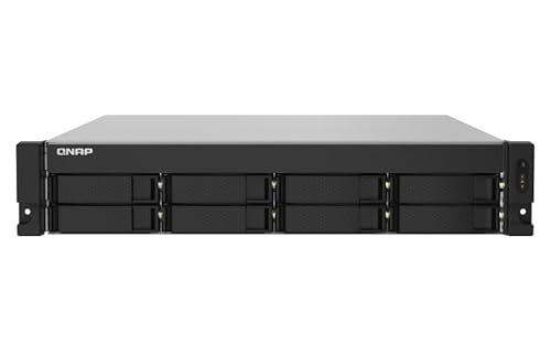 Qnap TS-832PXU-4G 8-Bay NAS (AnnapurnaLabs Alpine AL-324 64-Bit ARM® Cortex-A57 4-Core 1,7GHz 4GB DDR4 RAM 2xRJ-45 2,5 GbE LAN-Port) 64TB Bundle mit 8X 8TB WD Red Plus HDDs von Qnap