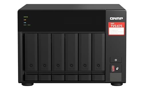 Qnap TVS-675-8G 6 Bay 2,5 GHz 8GB 2 X 2,5GBE / 8 GB SODIMM DDR4 / max 64GB (2 x 32 GB) / 2 x M.2 2280 PCIe Gen 3 x1 or SATA 6Gb/s / 2 x 2,5 Gigabit Ethernet, único von Qnap