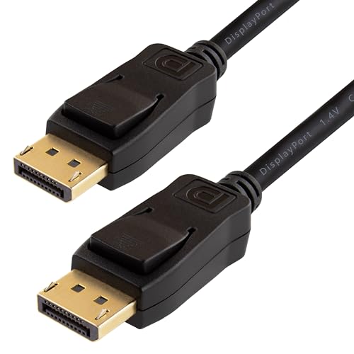 Qnected® DisplayPort 1.4 Kabel 1m - VESA zertifiziert - 4K 120Hz, 144Hz & 8K 60Hz - 32.4 Gbps - Unterstützt HBR3, DSC 1.2, MST, HDCP 2.2, FEC, HDR - Mit Verriegelungsmechanismus von Qnected