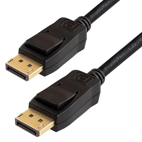 Qnected® DisplayPort 1.4 Kabel 4m - VESA zertifiziert - 4K 120Hz, 144Hz & 8K 60Hz - 32.4 Gbps - Unterstützt HBR3, DSC 1.2, MST, HDCP 2.2, FEC, HDR - Mit Verriegelungsmechanismus von Qnected