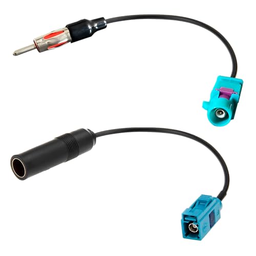 2 Stück Fakra auf DIN, Fakra Adapter, ISO DAB FM Radio Adapterkabel Antenne Autoradio Kabel mit Fakra Z Stecker auf DIN-Stecker für Auto Stereo Audio HD Radio Head Units, CD Media Player Empfänger von Qneneam