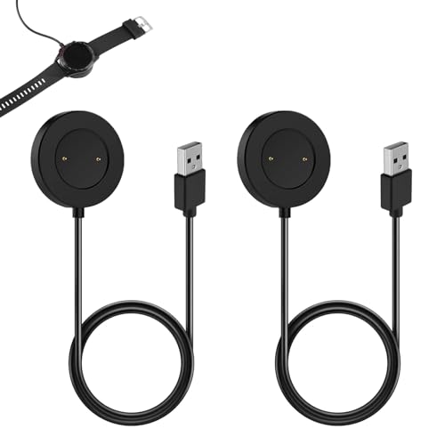 2 Stück USB A Ladegerät Kompatibel mit Huawei Watch GT, GT2, GT 2e, Honor Watch Magic 2, Dream, GS Pro, Smartwatch Ladekabel, 100 cm für Effiziente und Sichere Schnellladung, Magnetischem Ladegerät von Qneneam