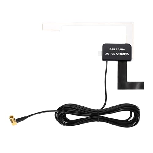 DAB Antenne Auto, Autoradio DAB Plus Antenne, Universal DAB Empfangsantenne mit SMB-Anschluss, Kompatibel mit Alpine, Clarion, Kenwood, Pioneer, Verstärkte Signal, Con 3 m Kabel von Qneneam