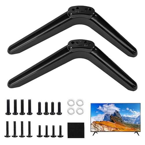 Universal TV Standfuß Kompatibel mit 32/40/49/50/55 Zoll Fernsehern, TV Sockelfüße mit Anti Rutsch Pads und Schraubenset, Montagelochabstand 17mm bis 20mm, Hochwertiges ABS Material, Schwarz Universal TV Standfuß Kompatibel mit 32/40/49/50/55 Zoll Fernsehern, TV Sockelfüße mit Anti Rutsch Pads und Schraubenset, Montagelochabstand 17mm bis 20mm, Hochwertiges ABS Material, Schwarz von Qneneam