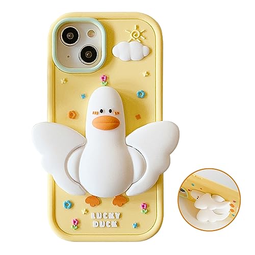 QoKcoahn Fall für iPhone 11, 3D Kawaii Phone Cases Lustige Nette Cartoon Bracke Duck Wing Cover Soft Silikon Gel Drop Protection Case für iPhone 11 von QoKcoahn