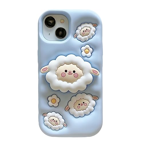 QoKcoahn Fall für iPhone 12/12 Pro, 3D Kawaii Phone Cases Lustige Nette Cartoon Schafhalter Cover Soft Silikon Gel Drop Protection Case für iPhone 12/12 Pro von QoKcoahn