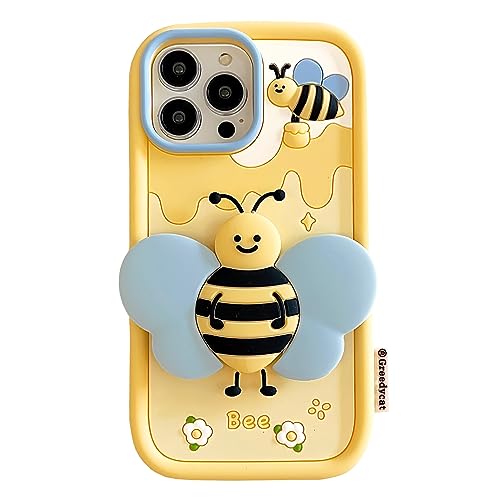 QoKcoahn Fall für iPhone 13, 3D Kawaii Phone Cases Lustige Nette Cartoon Bracke Bee Wing Cover Soft Silikon Gel Drop Protection Case für iPhone 13 von QoKcoahn