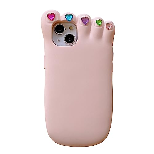 QoKcoahn Fall für iPhone 14 Pro Max, 3D Kawaii Phone Cases Lustige Nette Cartoon Fußnagelverbesserung Cover Soft Silikon Gel Drop Protection Case für iPhone 14 Pro Max von QoKcoahn
