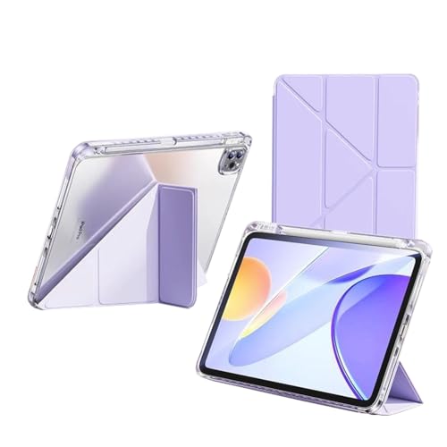 QoKcoahn Schutzhülle für iPad Air 12,9 Zoll 2024, kristallklare iPad 6. Generation Hülle mit Stifthalter, intelligenter Ständer, automatischer Wake/Sleep-Schutz, Violett von QoKcoahn