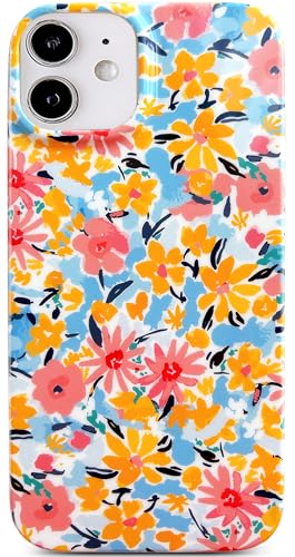 Qokey Kompatibel mit iPhone 12/12 Pro, niedliche Gartenblumen-Schutzhülle für Mädchen und Frauen, Aquarell, weich, leicht, schlank, stoßfest, rotgelbes Blumenmuster Qokey Kompatibel mit iPhone 12/12 Pro, niedliche Gartenblumen-Schutzhülle für Mädchen und Frauen, Aquarell, weich, leicht, schlank, stoßfest, rotgelbes Blumenmuster von Qokey
