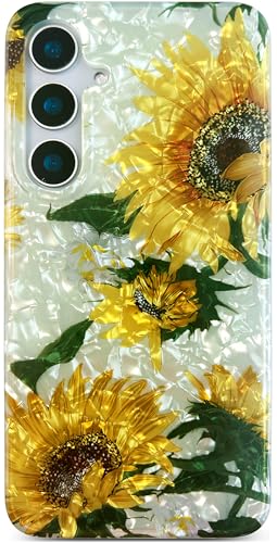 Qokey Kompatibel mit Galaxy S25 Hülle 15,7 cm (6,2 Zoll) – niedliche kristallklare Blumen für Mädchen und Frauen, transparente Anti-Vergilbungsschale, weiche Stoßstange und schlanke, leichte Abdeckung von Qokey