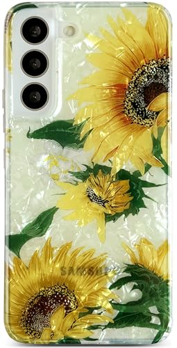 Qokey Schutzhülle für Galaxy S21-FE (nicht S21/21+) – niedliche kristallklare Blumen für Mädchen und Frauen, transparente Anti-Vergilbungs-Muscheln, weiche Stoßstange und schlanke, leichte Hülle von Qokey
