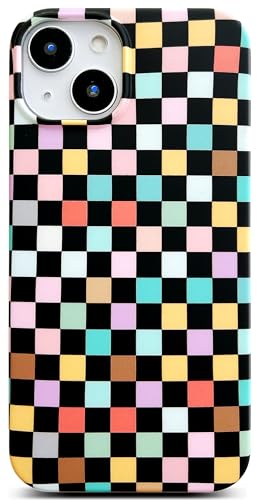 Qokey Schutzhülle für iPhone 14, für iPhone 13, Vintage-Stil, buntes Schachbrett-Design, Hülle für Mädchen, Damen, Herren, niedliches mattes Muster, weiche Bumper, schlankes TPU, stoßfeste Handyhülle Qokey Schutzhülle für iPhone 14, für iPhone 13, Vintage-Stil, buntes Schachbrett-Design, Hülle für Mädchen, Damen, Herren, niedliches mattes Muster, weiche Bumper, schlankes TPU, stoßfeste Handyhülle von Qokey