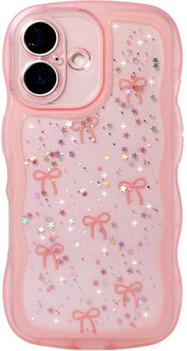 Qokey Schutzhülle für iPhone 16 Plus, Glitzerstern und geschwungene Kanten, Griff-Design, militärische Qualität, stoßfest, transparent, TPU-Hülle, funkelnder Schutz, kratzfest, holografische rosa Qokey Schutzhülle für iPhone 16 Plus, Glitzerstern und geschwungene Kanten, Griff-Design, militärische Qualität, stoßfest, transparent, TPU-Hülle, funkelnder Schutz, kratzfest, holografische rosa von Qokey