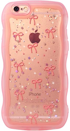 Qokey Schutzhülle für iPhone 6/6S, Glitzerstern und geschwungene Kanten, Griff-Design, militärische Qualität, stoßfest, transparent, TPU-Hülle, funkelnder Schutz, kratzfest, holografische rosa Qokey Schutzhülle für iPhone 6/6S, Glitzerstern und geschwungene Kanten, Griff-Design, militärische Qualität, stoßfest, transparent, TPU-Hülle, funkelnder Schutz, kratzfest, holografische rosa von Qokey