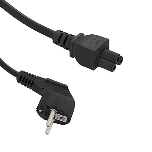 Qoltec 50548 1.4 m CEE7/7 Schuko C5 Coupler Black Power Cable – Power Cables (Male/Female, Black, 1.4 m, CEE7/7, C5 Coupler, Angled) von Qoltec