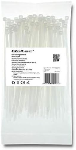 Qoltec 52197 Kabelbinder, Nylon, Weiß, CE, 15 cm, 3,6 mm von Qoltec