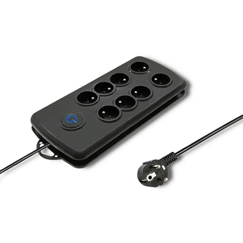 Qoltec Listwa zasilajÄ…ca Listwa antyprzepiÄ™ciowa Quick Switch | 8 gniazd | Czarna | 2.5m von Qoltec