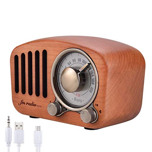 Qoosea Handgemacht Walnußholz Tragbar Bluetooth Lautsprecher Bluetooth 4.2 Drahtloser Lautsprecher mit Radio FM Natur Holz Bluetooth Lautsprechers mit Bass und Subwoofer von Qoosea