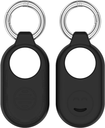 Qoosea 2 Stück Silikon Hülle Kompatibel mit Samsung Galaxy SmartTag 2 Bluetooth Tracker, Anti-Kratzer TPU Case Cover mit Schlüsselanhänger Stoßfest Schutzhülle für Galaxy SmartTag 2 von Qoosea