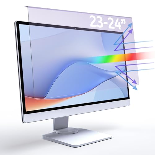 Qoosea 23-24 Zoll Blaues Licht Blockierung Bildschirmschutz für Computermonitore Universelle Passform 547x320mm Blendfrei UV-Schutz für langes Arbeiten und Spielen (23-24" 16:9) von Qoosea